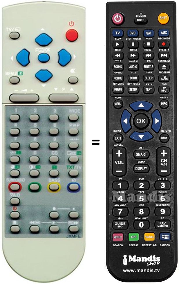 Télécommande équivalente Sanyo JXMFE