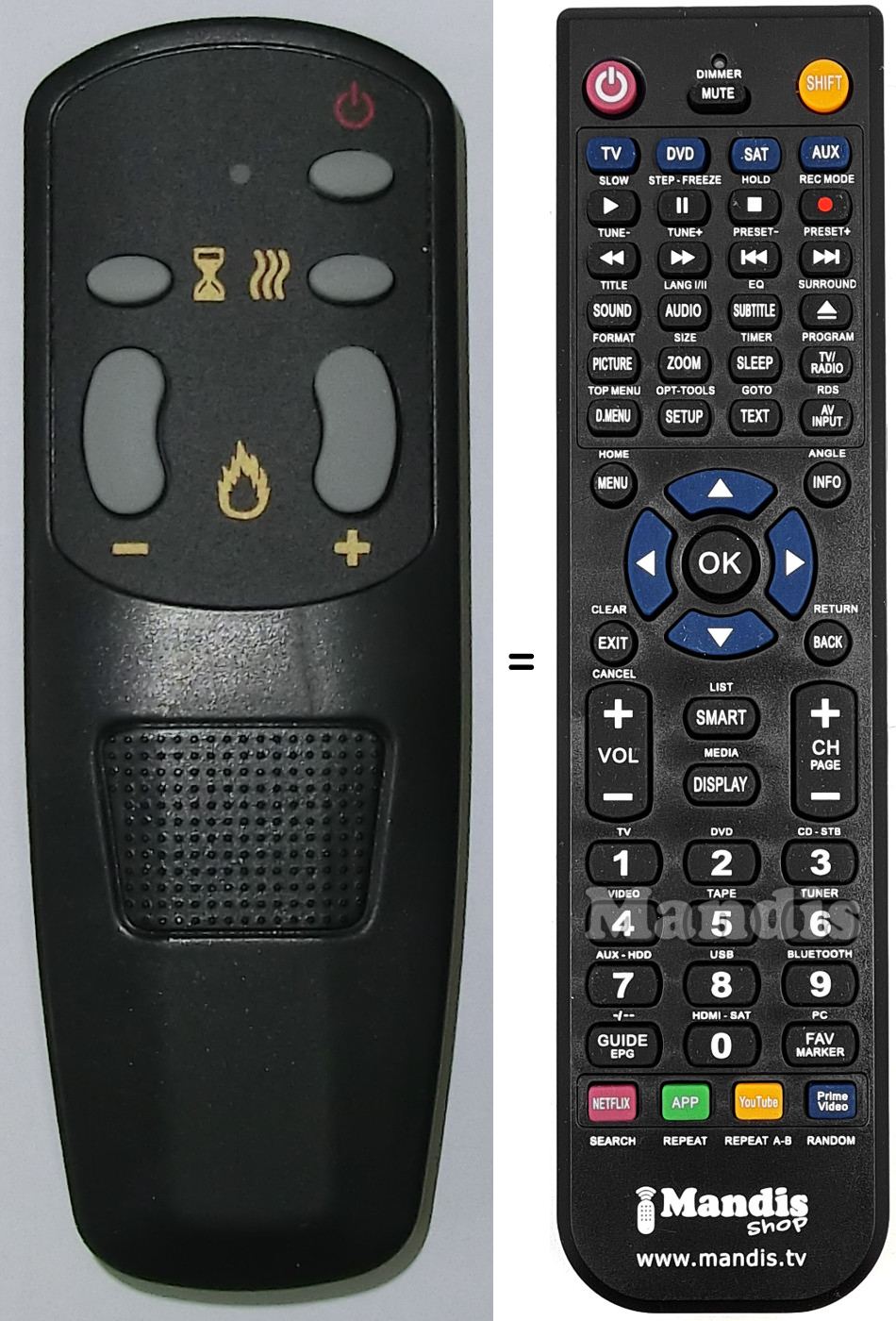 Replacement remote control FIREPLACE1